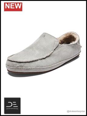 Women's Shearling Slippers Slip-On Nubuck Leather House Shoes